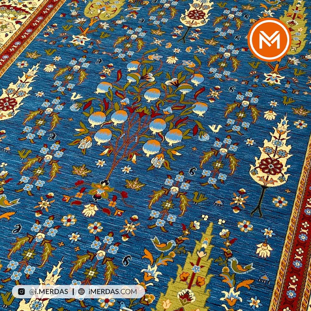 فرش گبه کد 115 قشقایی زمینه آبی نفتی